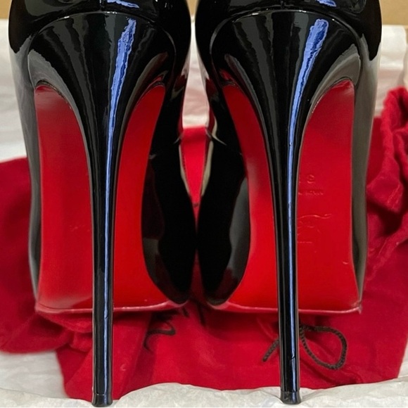 Christian Louboutin New Very Prive peep toe platform pump EU37 Mirror gloss pat. - Picture 9 of 12